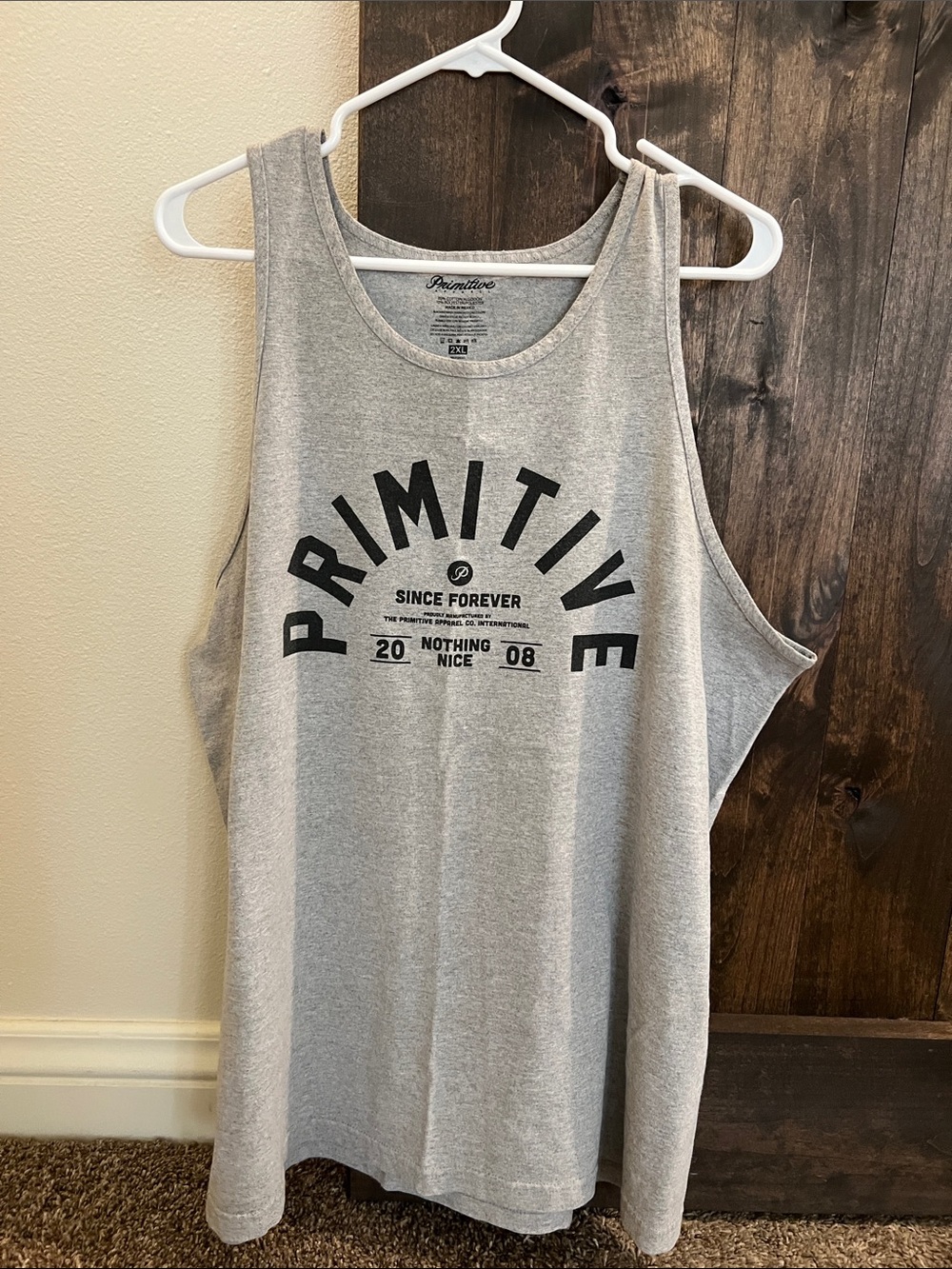 Primitive Men’s Gray Tank with Black Logo
